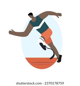three december world day of disabled people vector logo design. A man without a leg runs at speed