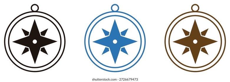Three decorative compass icons in varying colors offering guidance and direction