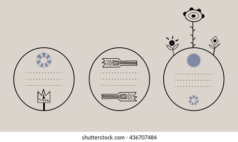 Three decorative frames with floral motifs. Vector template can be used for wedding invitations designs, tags, greeting cards, covers and more.