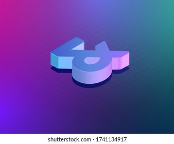 Carácter y amplificador de tipo de letra técnico 'TREE', ilustración vectorial isométrica