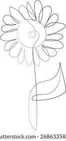 Três delicadas ilustrações florais de flores florescentes em uma linha de arte em um fundo branco.