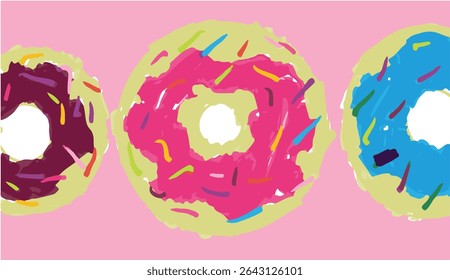 três deliciosas rosquinha colorida com polvilho
