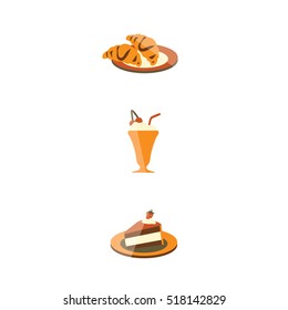 Three delicious desserts icons illustration isolated in a white background