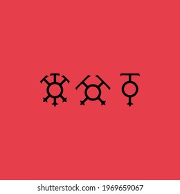 Three Demonic Looking Symbols Letter T