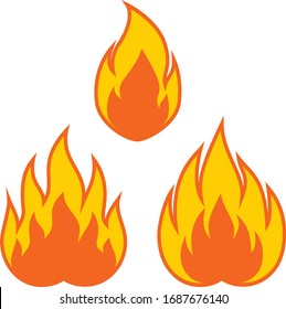 Tres diseños de vectores de incendio