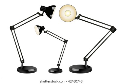 Three desk lamps