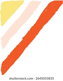 Tres pinceladas diagonales en diferentes grosores crean una composición dinámica. Los trazos forman un patrón atrevido y artístico. Ilustración vectorial de dibujos animados.