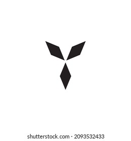 vector de símbolo sencillo de la letra de diamante Y