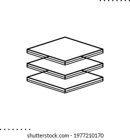 three diamond shape, artificial intelligence, AI  vector icon in outline