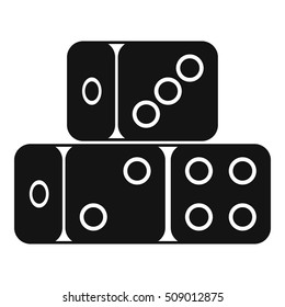Three dice cubes icon. Simple illustration of dice cubes vector icon for web