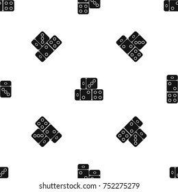 Three dice cubes pattern repeat seamless in black color for any design. Vector geometric illustration