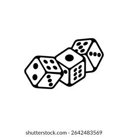 Three dices cube, dice game