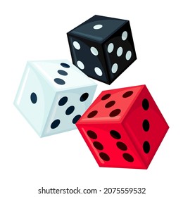 Three dices isolated on white background.