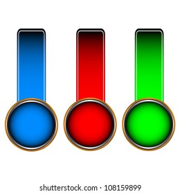 Three different banners on a white background