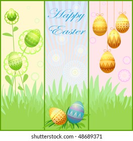 Three different beautiful spring floral banners.