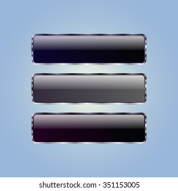 Three different buttons. Horizontal options banners template for website. Vector illustration, EPS10.