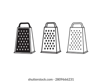 Three different cheese graters with various hole patterns and handles
