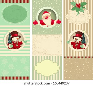 Three different Christmas banners/backgrounds. Everything is grouped logically.