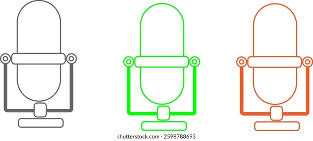 Three different color of Microphone Line art, World Voice Day