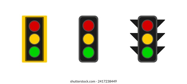 Three different color traffic lights suitable for illustrating road safety, traffic regulation, and decision making concepts in design projects.