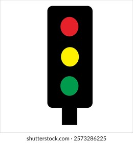 Three different color traffic lights suitable for illustrating road safety, traffic regulation, and decision making concepts in design projects.
