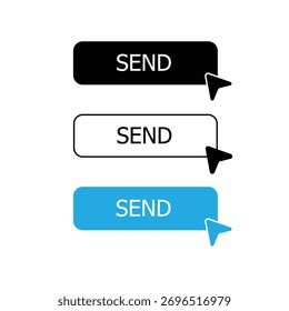 Three different colored "send" buttons with accompanying arrow icons.