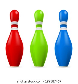 Three different -colored skittles. Red, green and blue.
