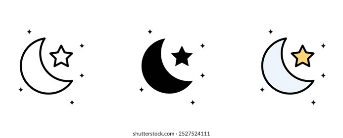 Três estrelas coloridas diferentes são mostradas sobre um fundo branco. As estrelas estão no meio da imagem