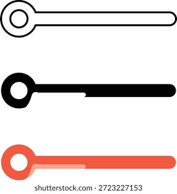 Tres iconos de llave de diferentes colores en negro, blanco y naranja