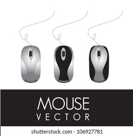 three different computer mouse on a white background, vector illustration