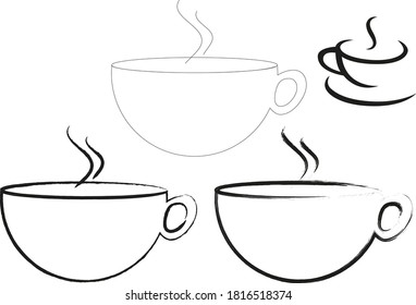 three different cups in one vector