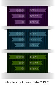 Three different dark infographic templates.