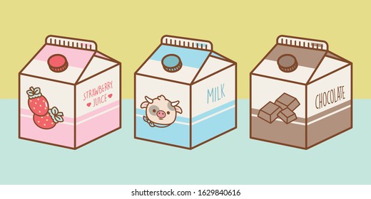 Three different drinks set. Vector