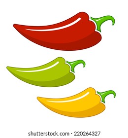 Three different hot Chilli paprika