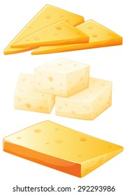 Three different kind of delicious cheese