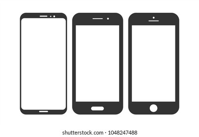 Three Different Kind Of Smartphones. Icon. Vector Illustration EPS10