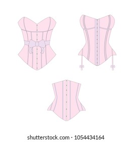 Three Different Light Pink Corsets On Stock Vector (Royalty Free ...