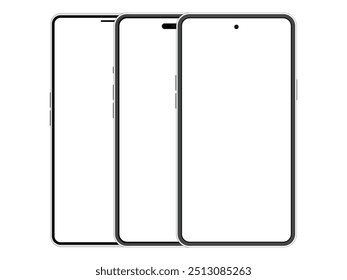Three different phone Frame with white background