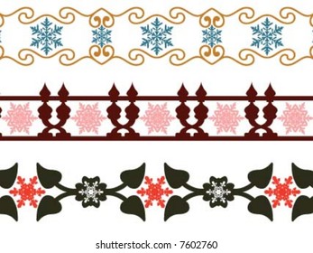 Three different ribbon kind  christmas border