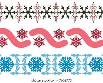 Three different ribbon kind  christmas border
