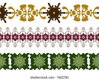 Three different ribbon kind  christmas border