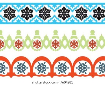 Three different ribbon kind  christmas border