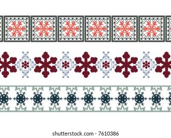 Three different ribbon kind  christmas border