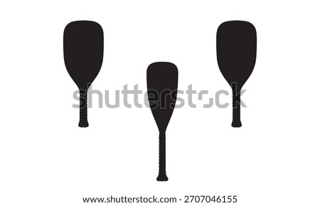 Three different shapes of stand up paddle board oar blades silhouettes