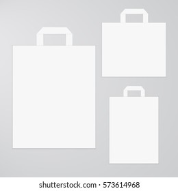 Three Different Size Shopping Bags. Vector Illustration