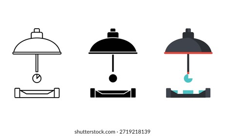 Three different styles of hotel service bell icons