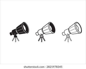 Three different styles of spotlights with adjustable legs isolated image