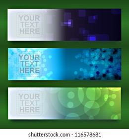 Three different tech vector banner styles