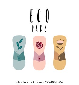 Tres tipos diferentes de toallas de tela ecológicas para la manipulación. El concepto de productos de basura cero y cuidado del medio ambiente. Ilustración del vector 