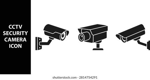 Three Different Types Of Security Camera Icons For Surveillance System